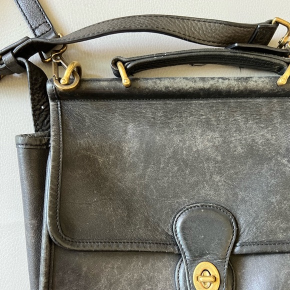 Vintage Coach Black Leather Saddlebag - Picture 3 of 10